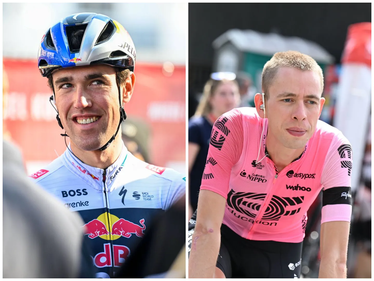 Oier Lazkano and Hugh Carthy racing in 2025 and 2024