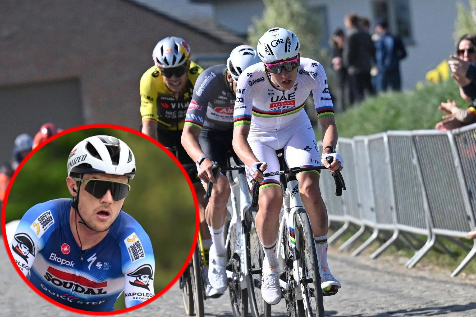 Yves Lampaert, Tadej Pogacar, Wout van Aert, Mathieu van der Poel in the 2025 season