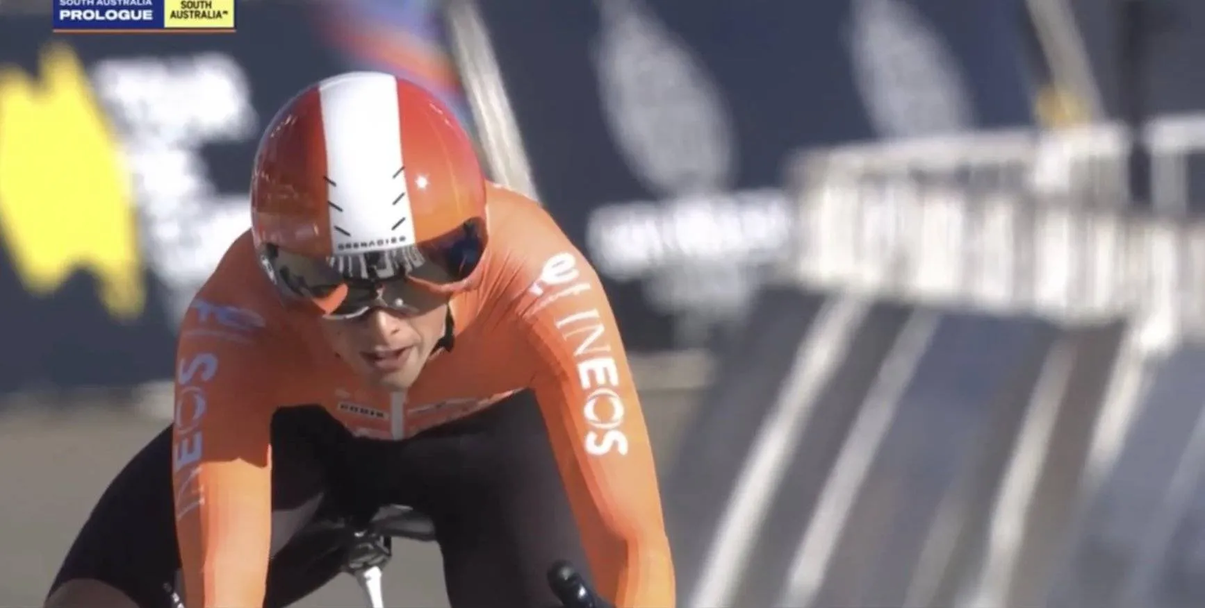 Samuel Watson during the prologue of the 2026 Tour Down Under