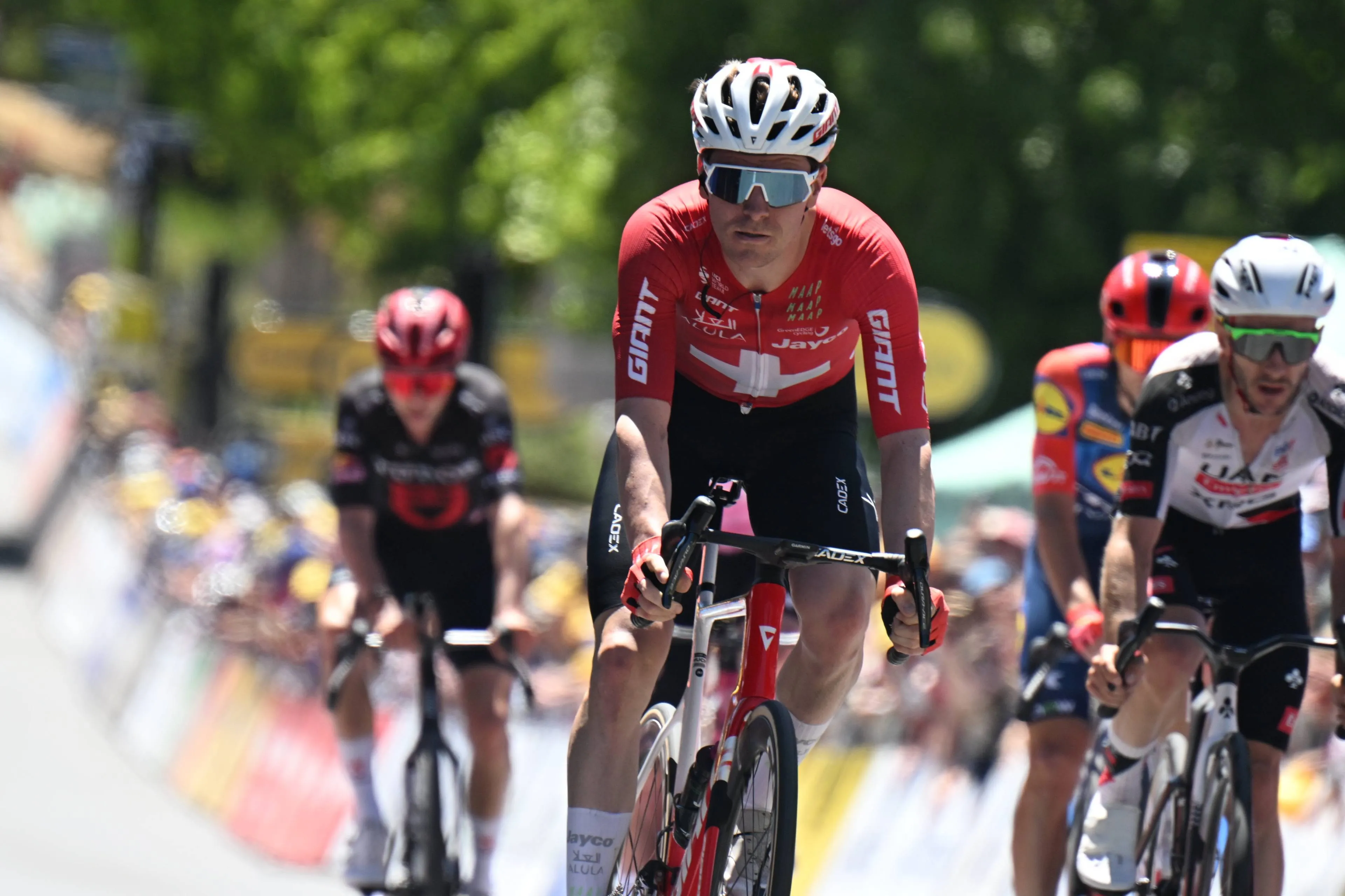 Mauro Schmid during stage 2 of the 2026 Tour Down Under
