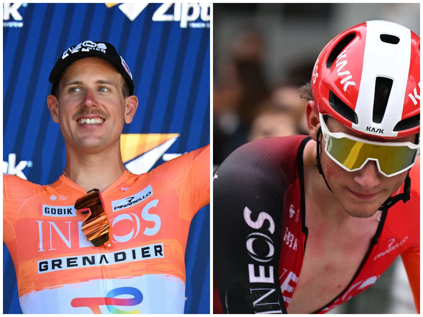 Joshua Tarling and Sam Welsford in INEOS Grenadiers colours