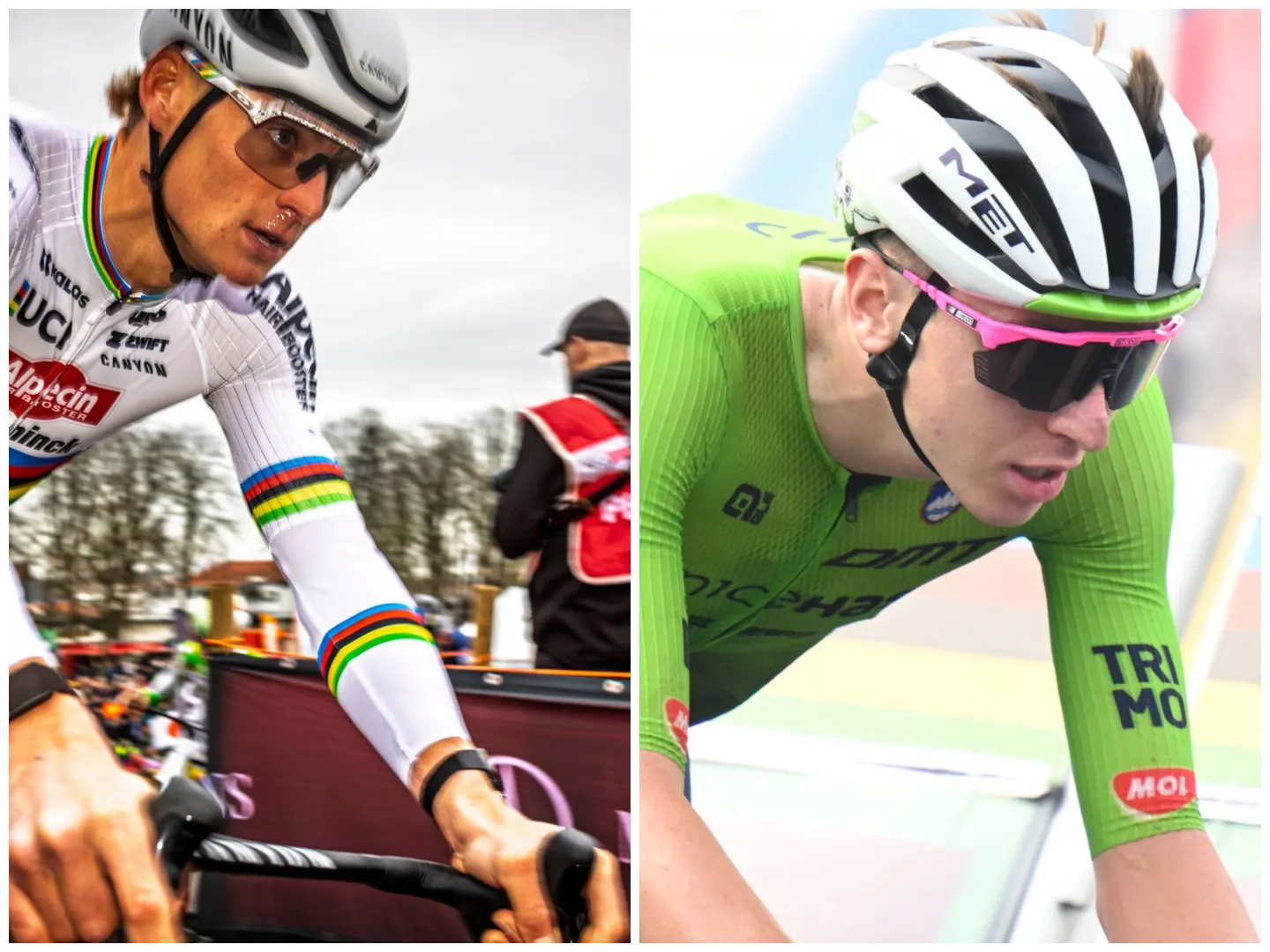 Mathieu van der Poel and Tadej Pogacar in 2025