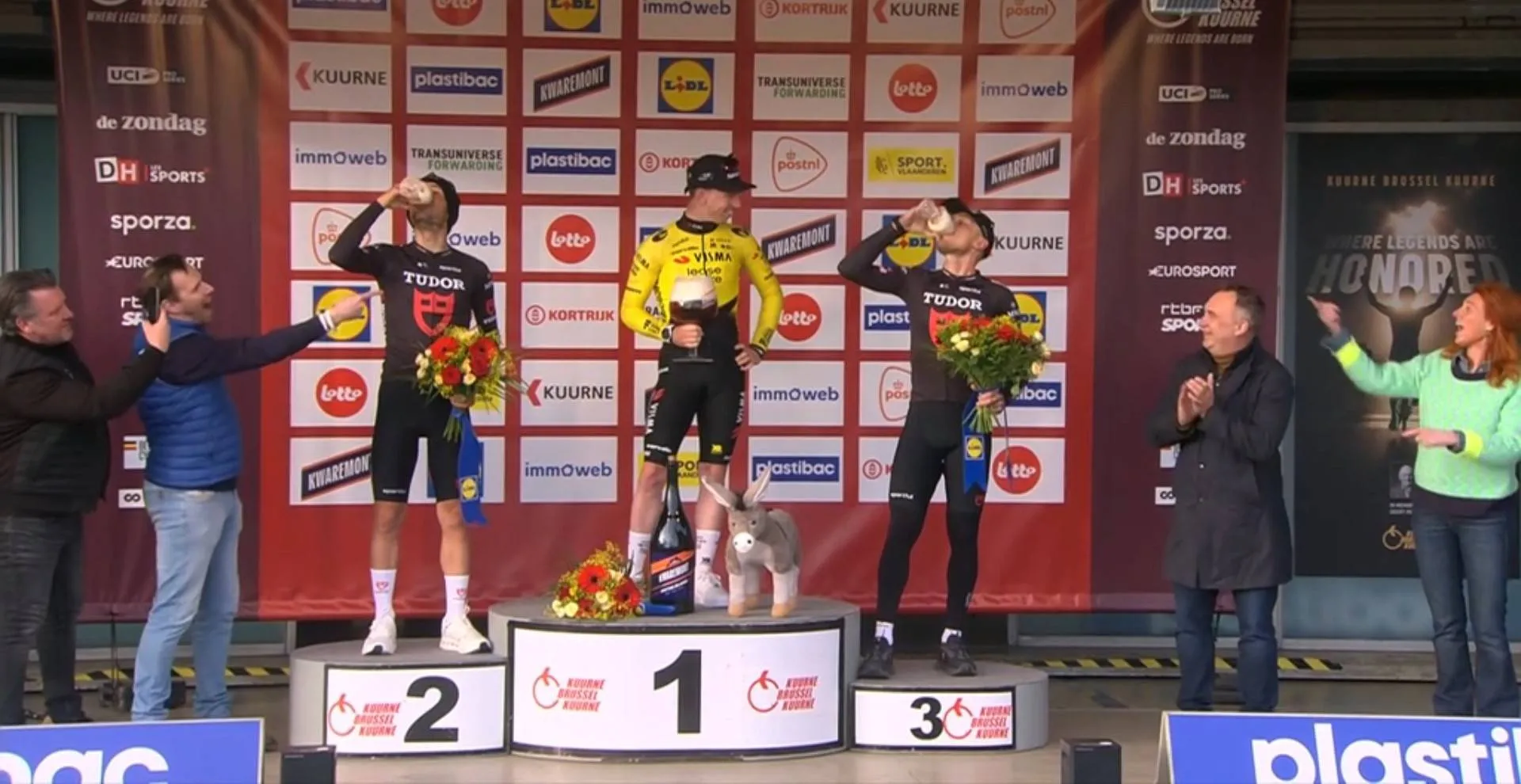 Pódio de Kuurne 2026