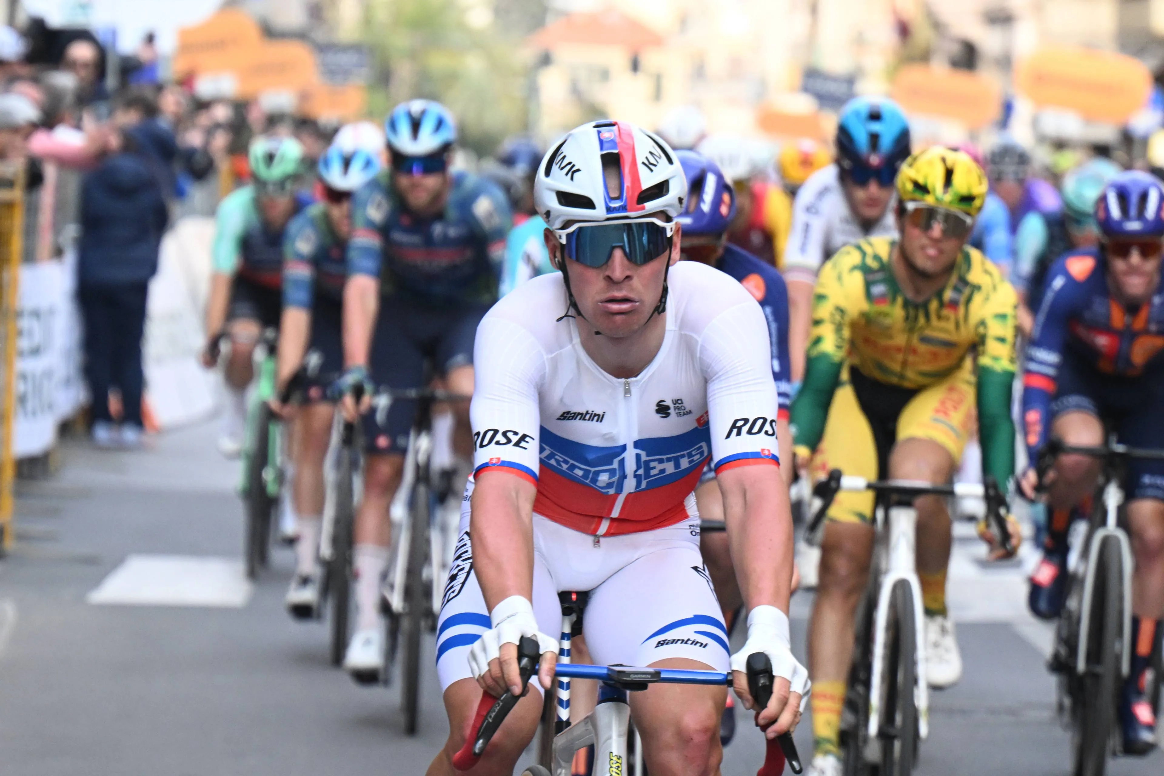 Lukas Kubis crosses the line at Milano-Sanremo 2026