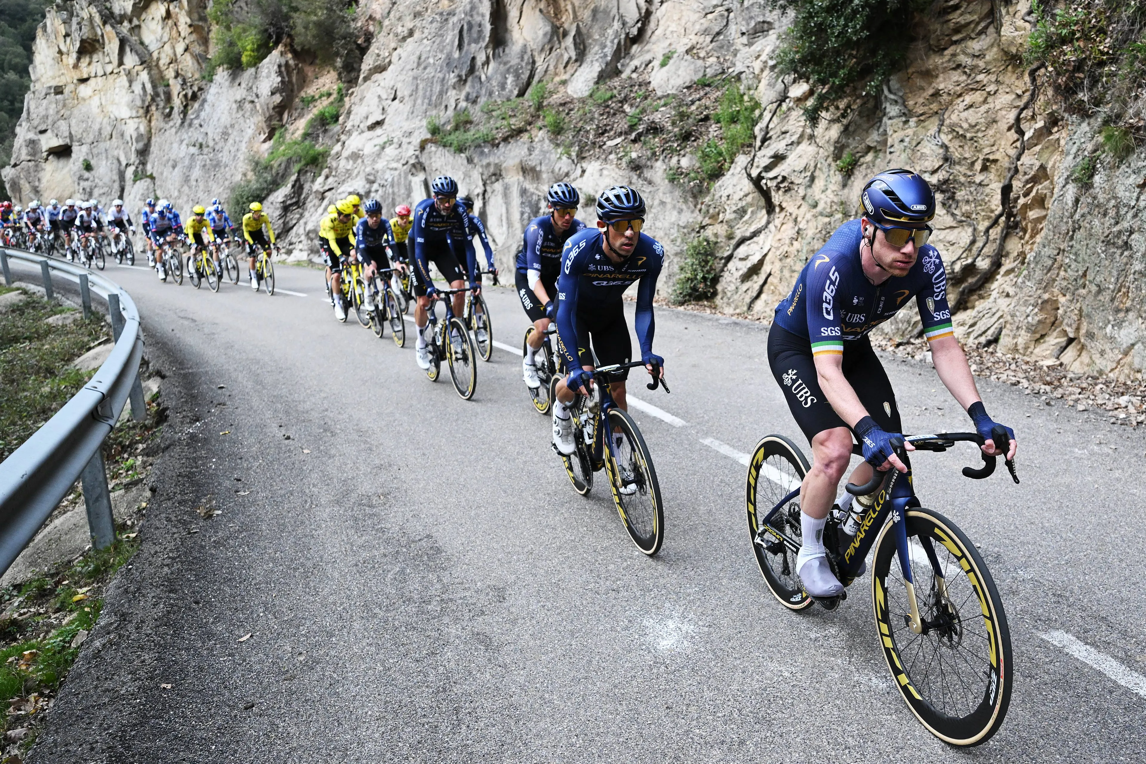 Pinarello Q36.5 Pro Cycling Team in action at the 2026 Volta a Catalunya