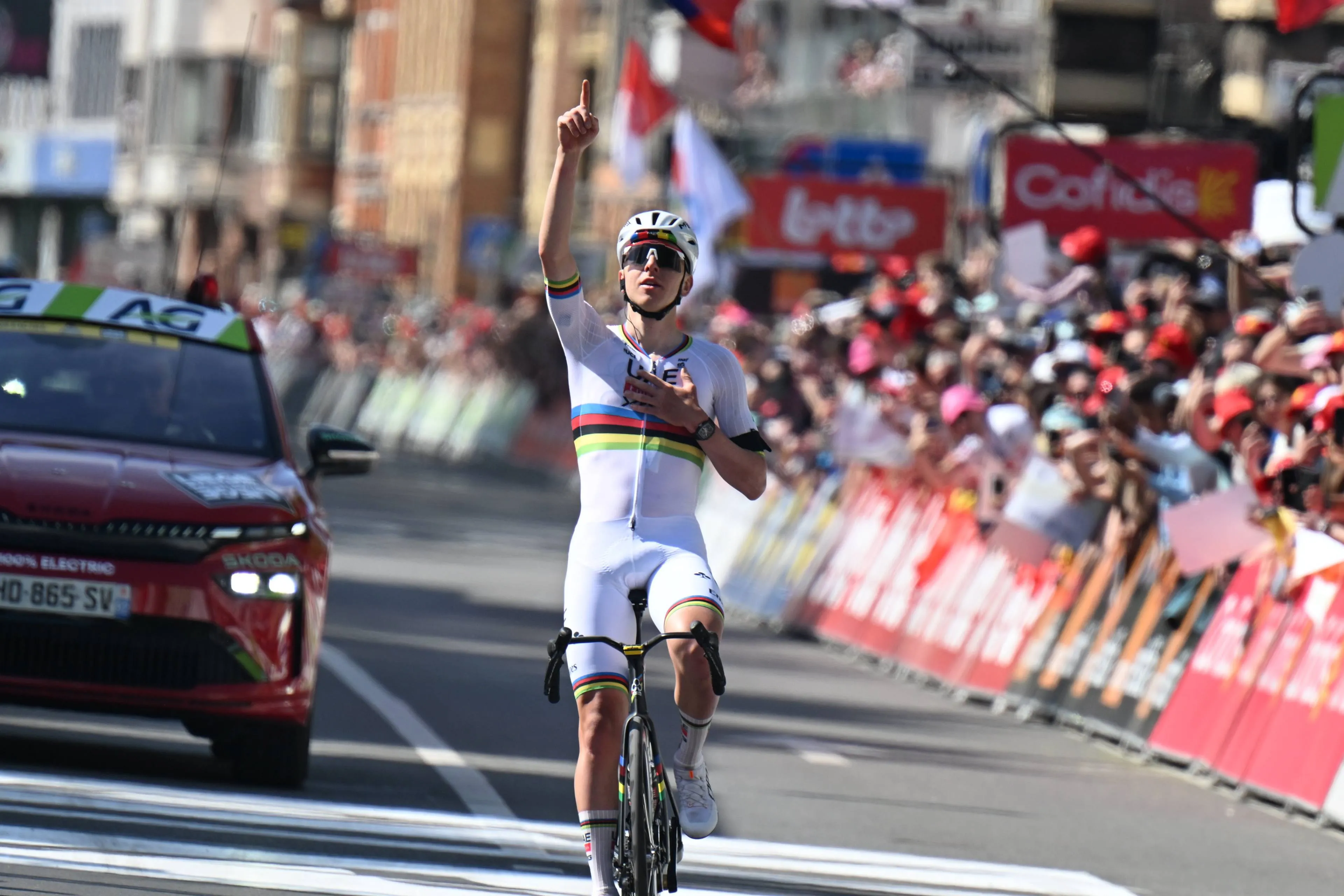 Tadej Pogacar at the 2026 Liêge-Bastogne-Liège