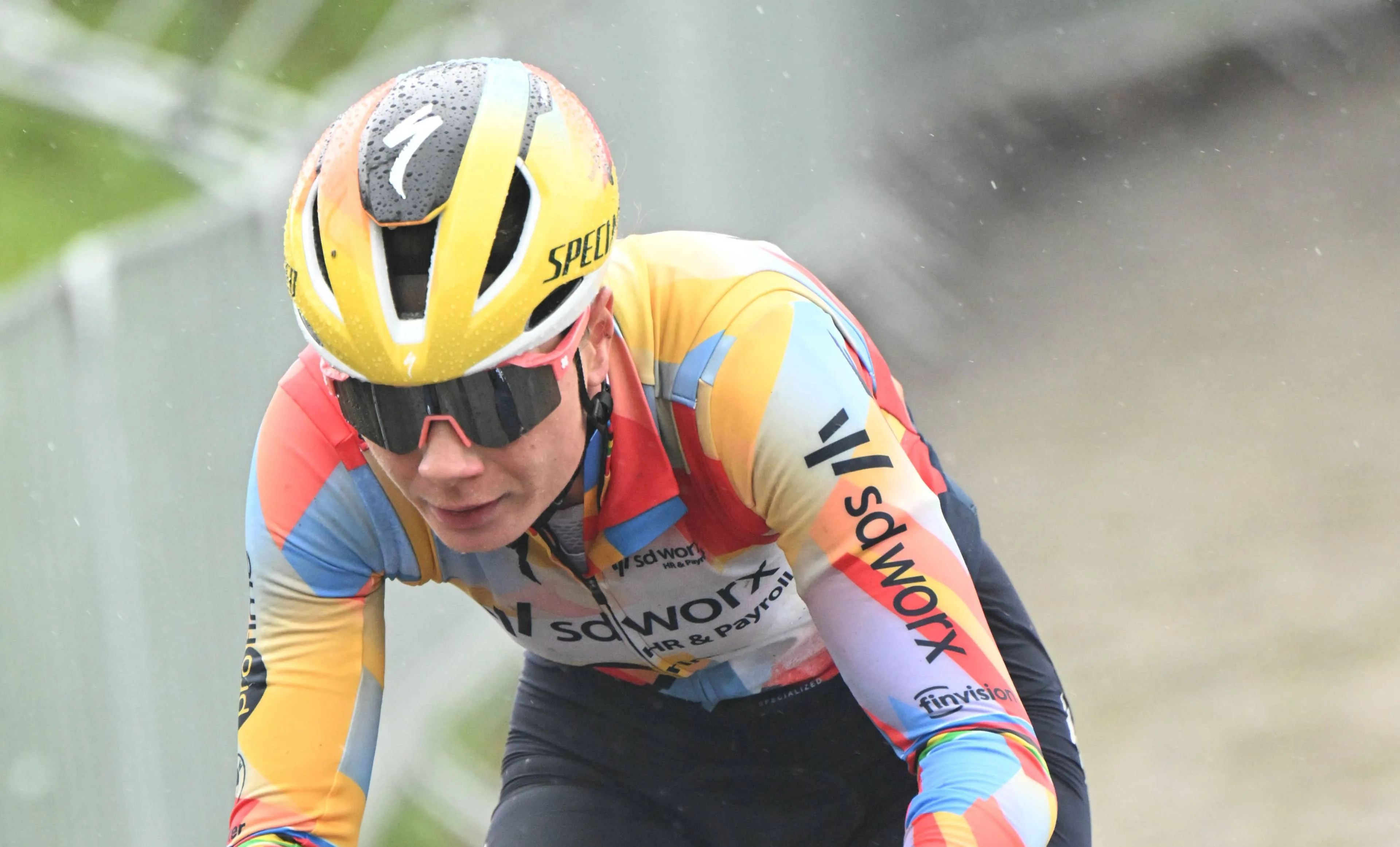 Lotte Kopecky during recon for the 2026 Tour of Flanders