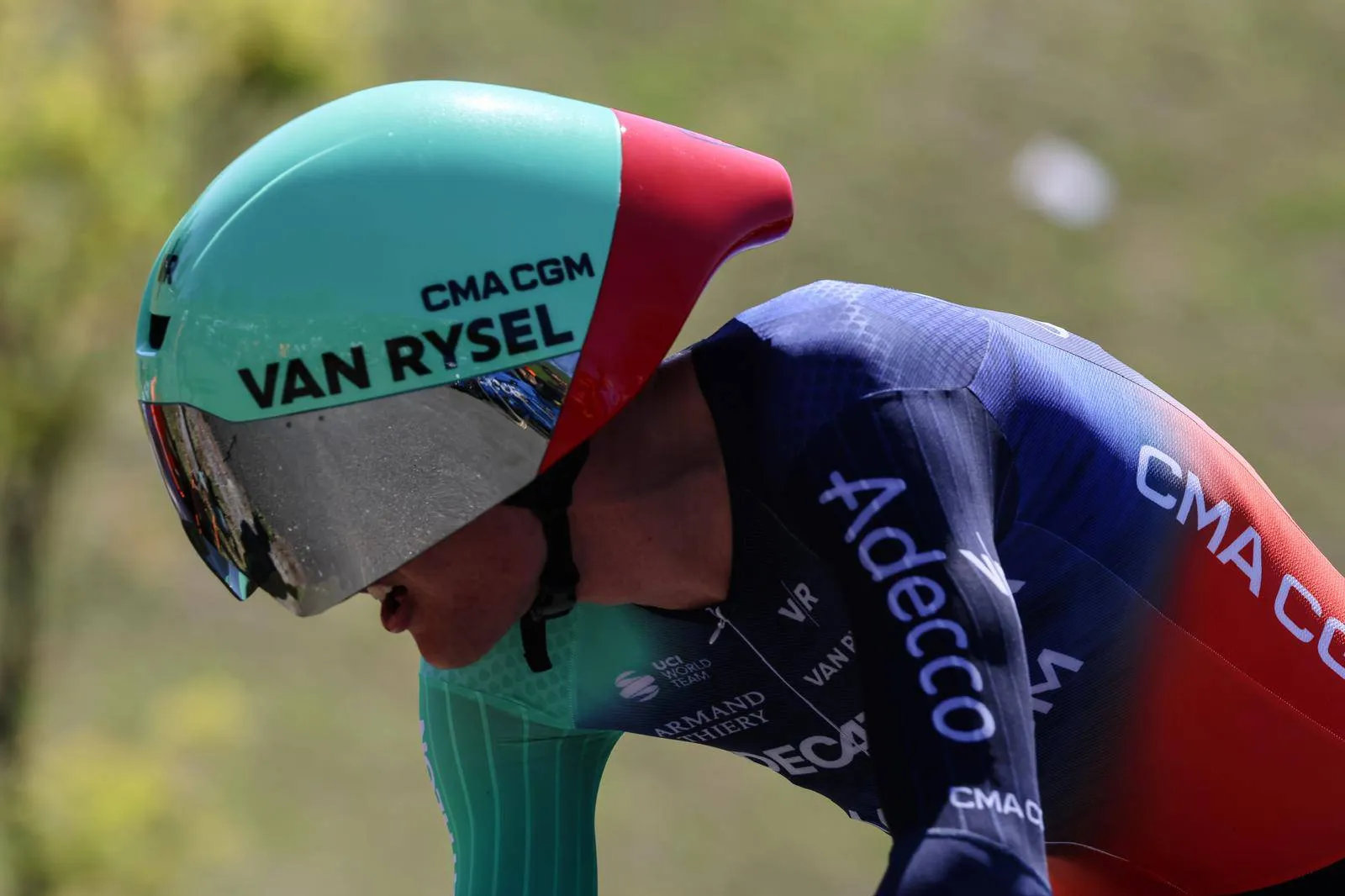 Paul Seixas during the time trial at the 2026 Itzulia Basque Country