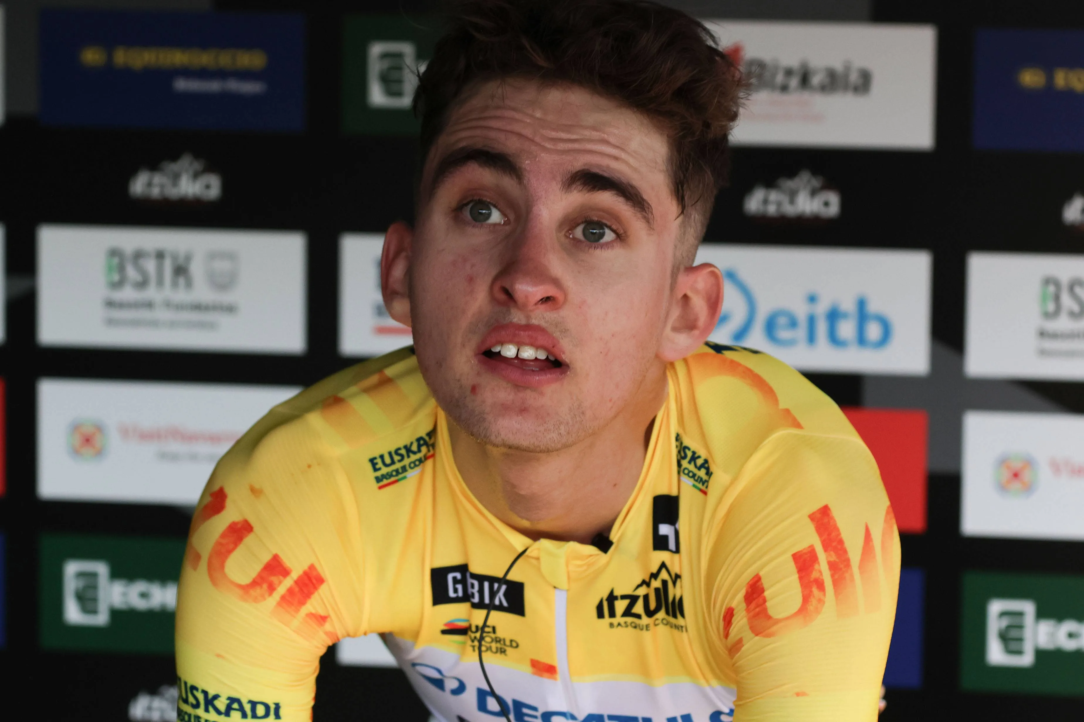 Paul Seixas in the yellow jersey at Itzulia Basque Country 2026