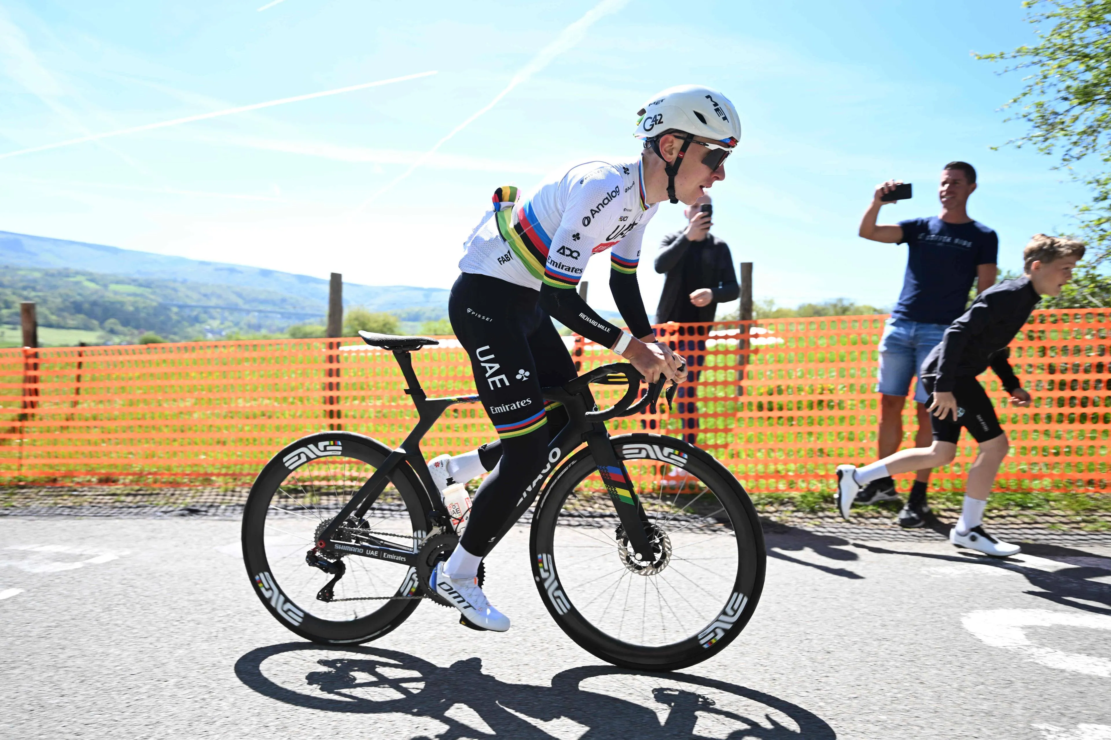 Tadej Pogacar during recon for Liege-Bastogne-Liege 2026