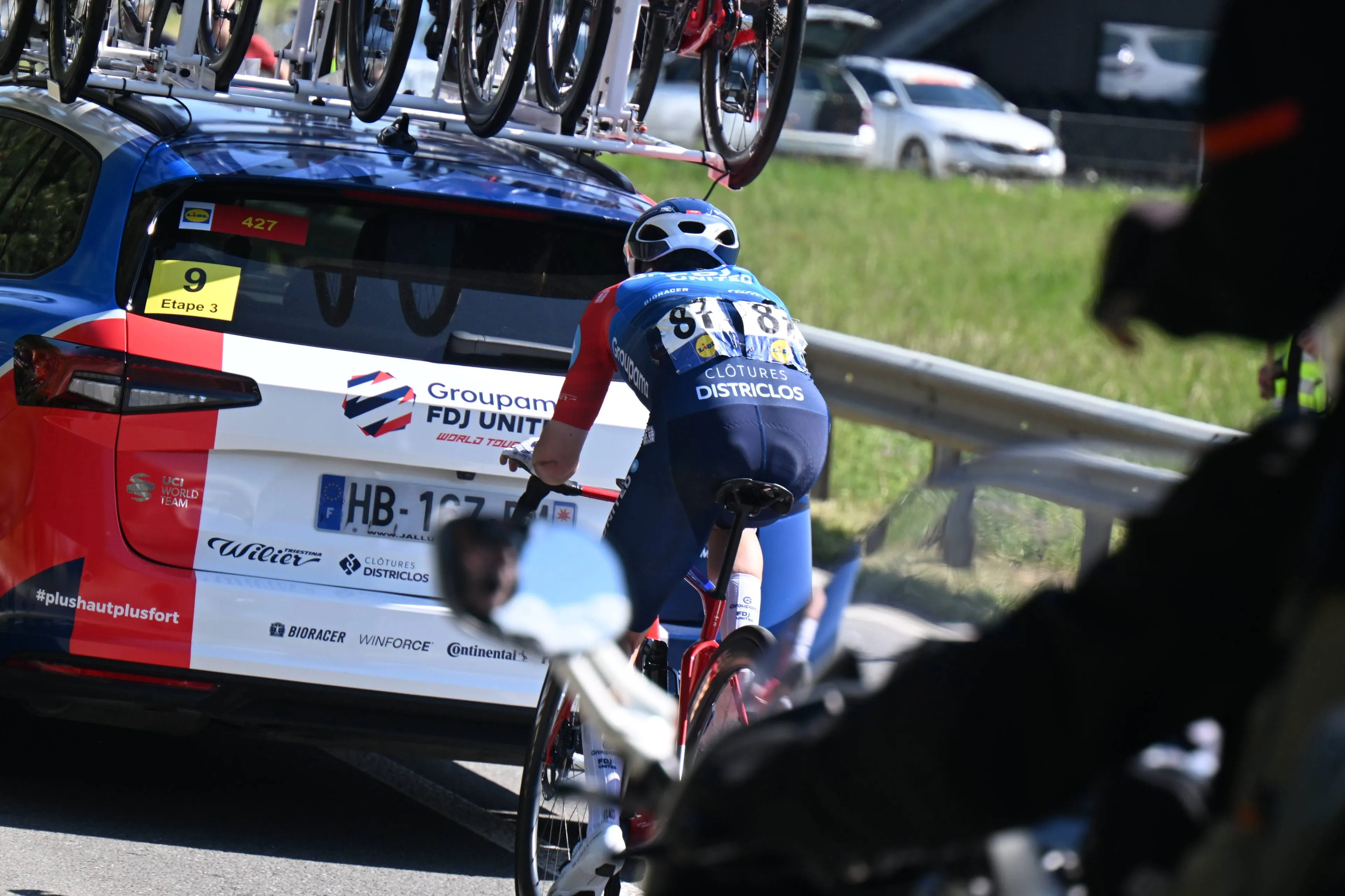 Remy Rochas caught drafting at the 2026 Tour de Romandie
