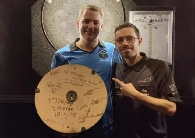 9-darter voor Joey Greijn tijdens de Nederlandse Super League