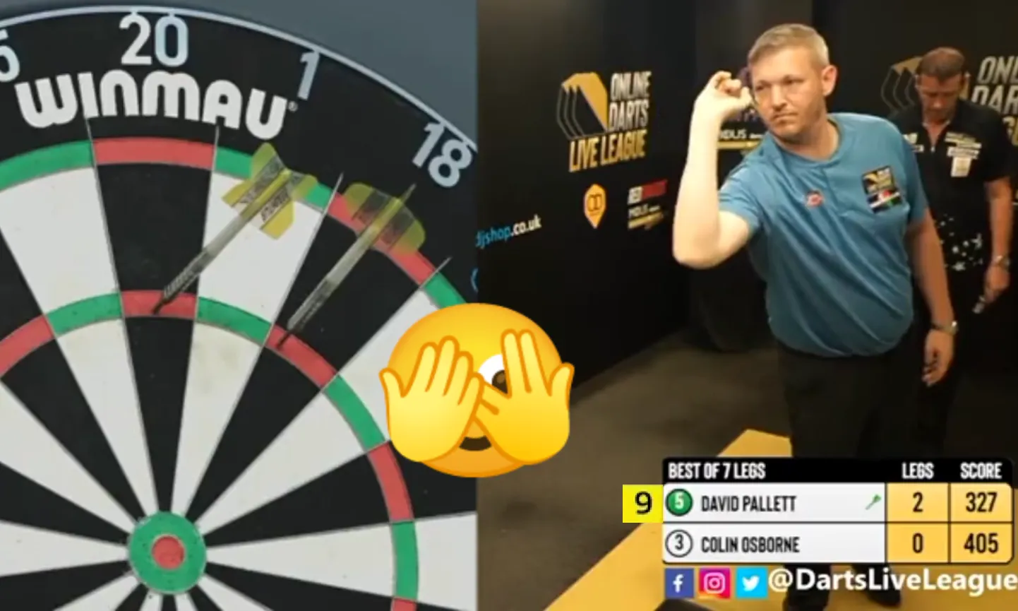VIDEO: David Pallett verprutst kans op een 9-darter door deze bizarre fout