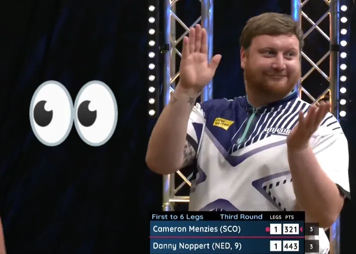 VIDEO: Cameron Menzies volgt 180-er op met deze komische score tegen Noppert