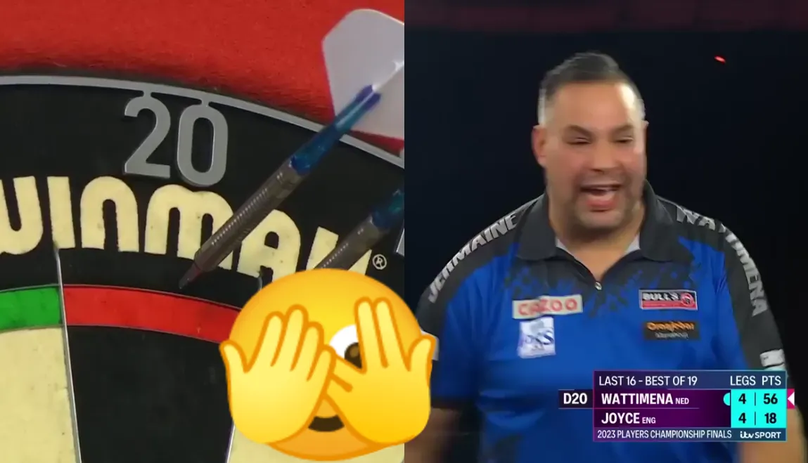 VIDEO: Jermaine Wattimena viert 56-finish tegen Ryan Joyce maar dan gebeurt dit