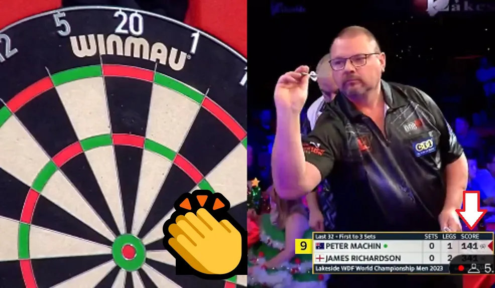 Australiër Peter Machin legt aan voor eerste 9-darter op de Lakeside sinds 1990