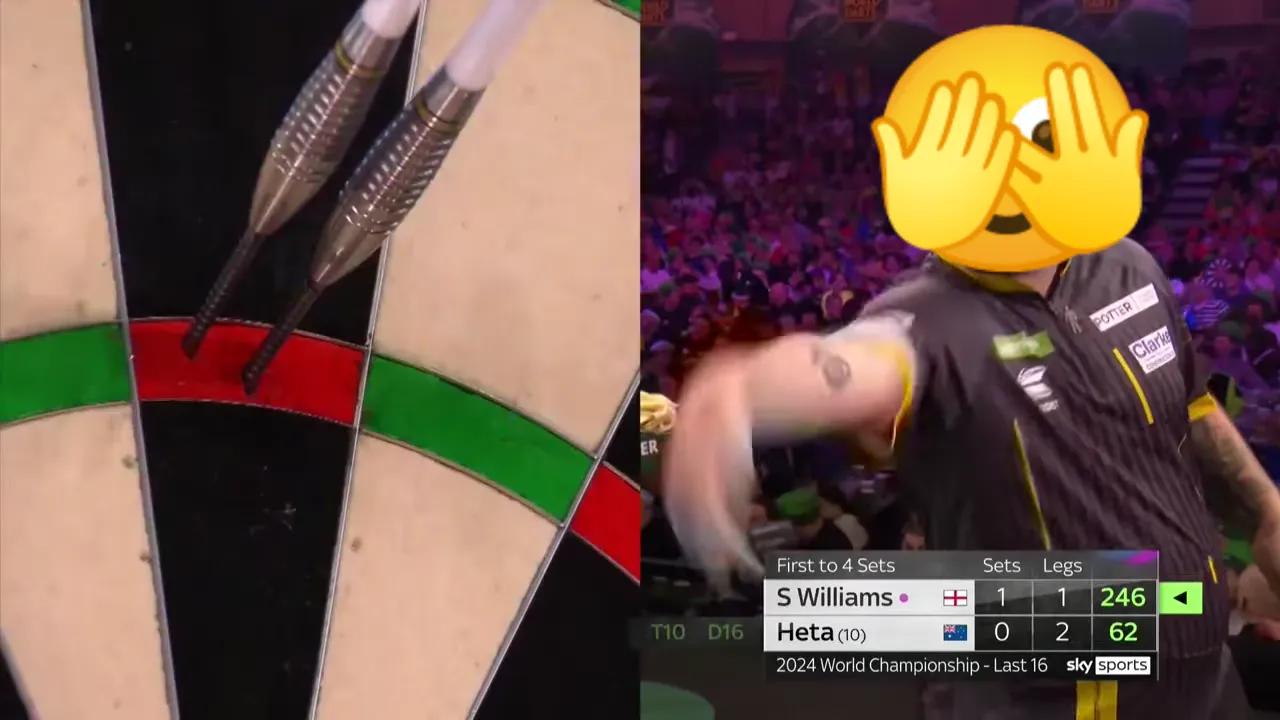 Tegenstander Michael van Gerwen gooit in WK-duel deze 180-score zonder te kijken