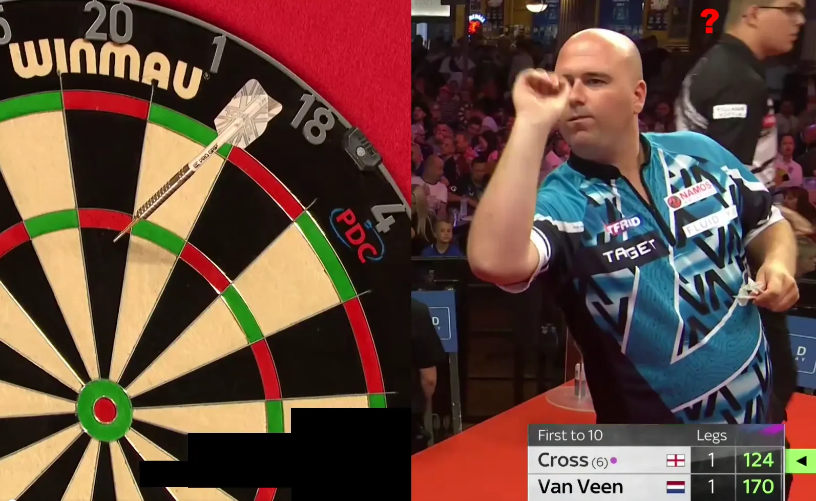 VIDEO: Rob Cross daagt Gian van Veen uit en vervolgens flikt de Nederlander dit