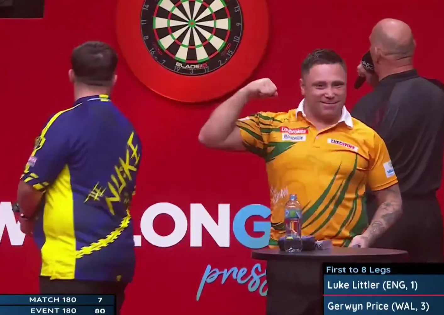 Komisch moment tijdens finale waarin Luke Littler revanche neemt op Gerwyn Price