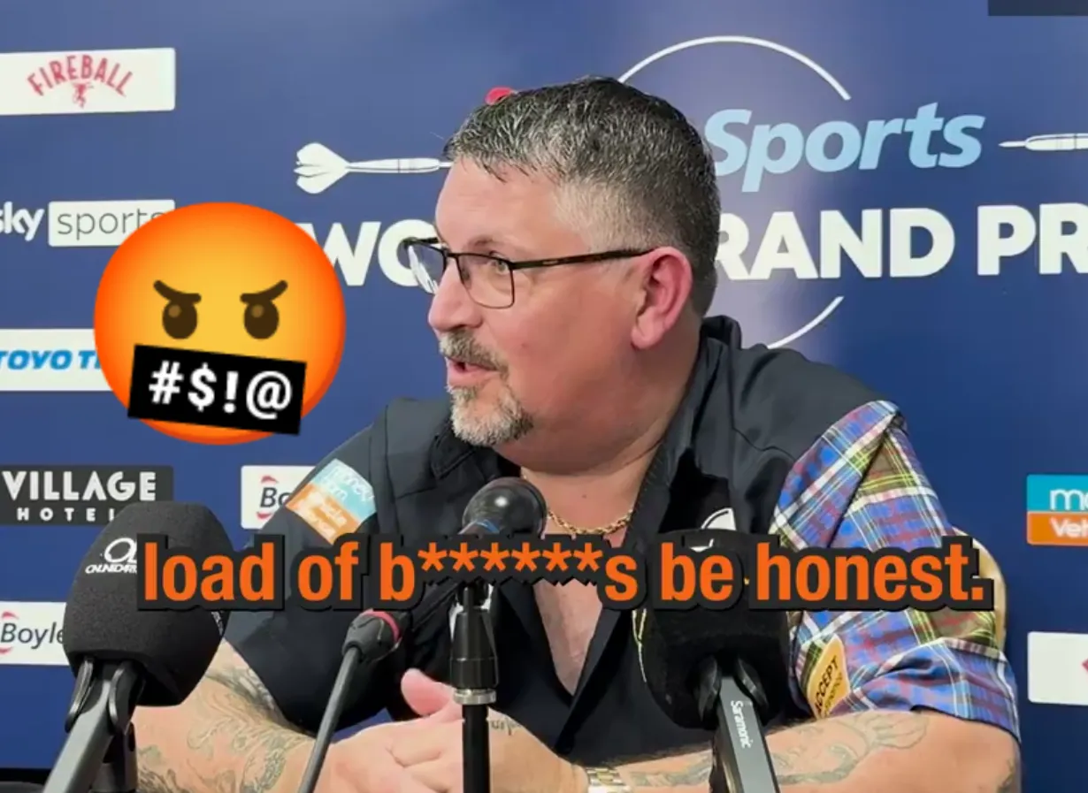 Gary Anderson woest tegenover journalisten op World Grand Prix: "Het is #####!"