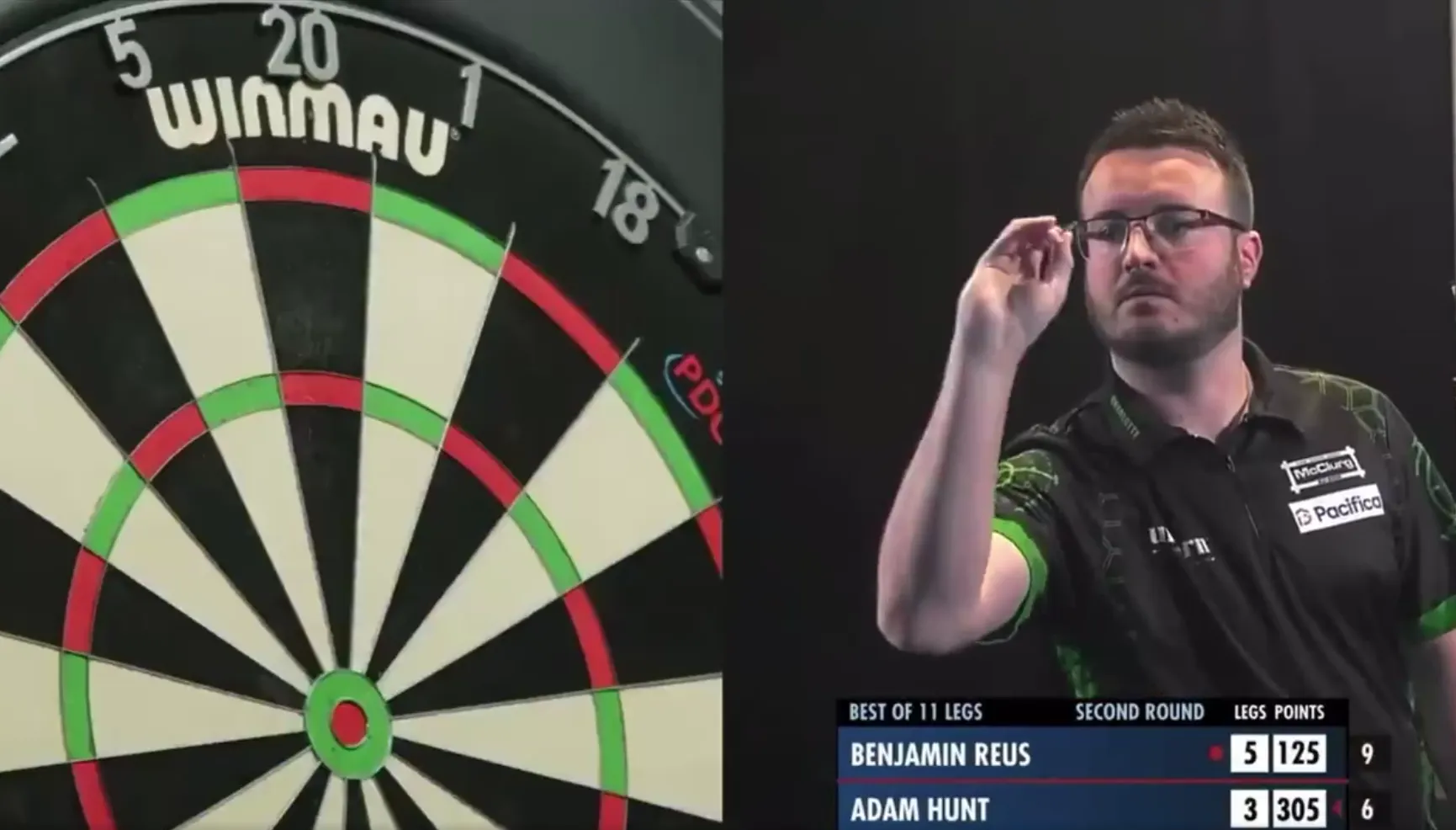 Adam Hunt speelt zich weer in de kijkers met deze actie halverwege de leg