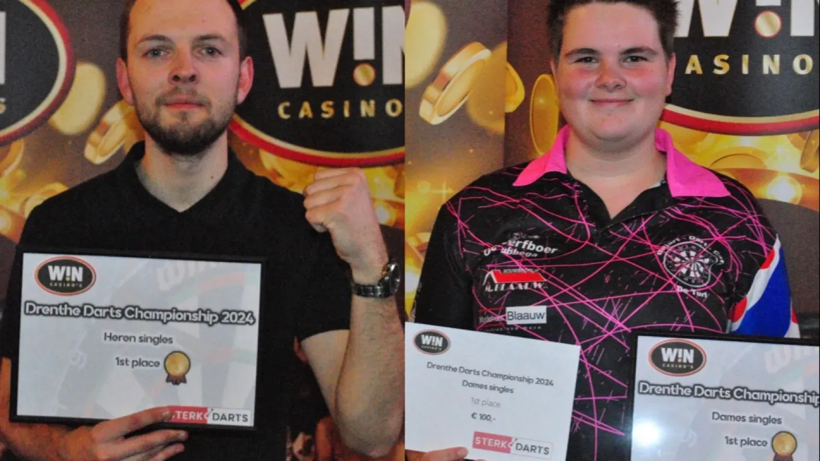 Johan Mennegat en Fardau de Jong zegevieren op Drenthe Darts Championship 2024