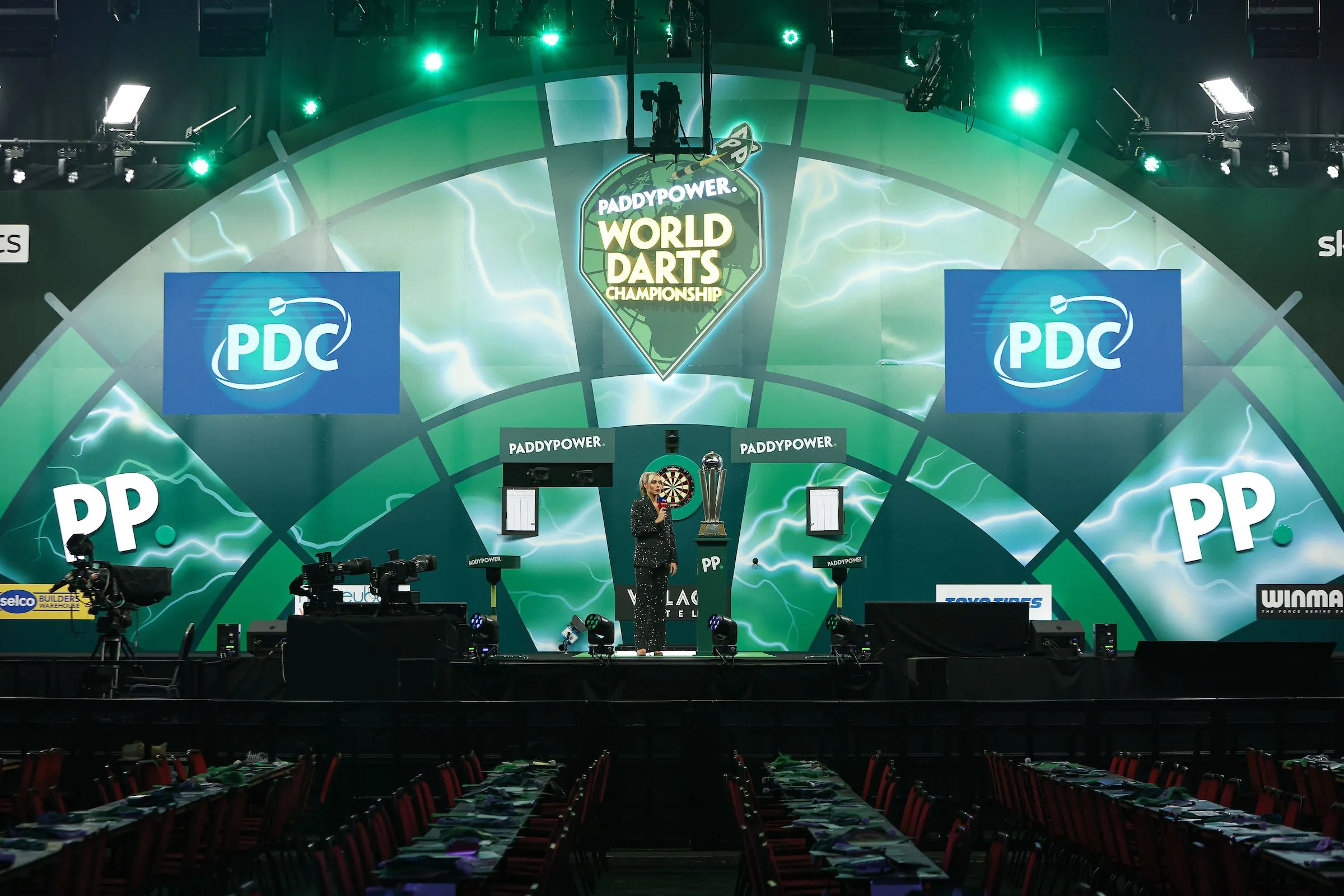 Toernooicenter PDC World Darts Championship 2025 met het speelschema, alle uitslagen, de records, het prijzengeld en natuurlijk uitzendschema