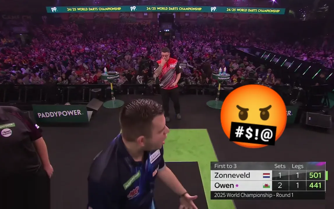 VIDEO: Eerste boete van PDC WK 2025 op naam van Niels Zonneveld vanwege dit moment
