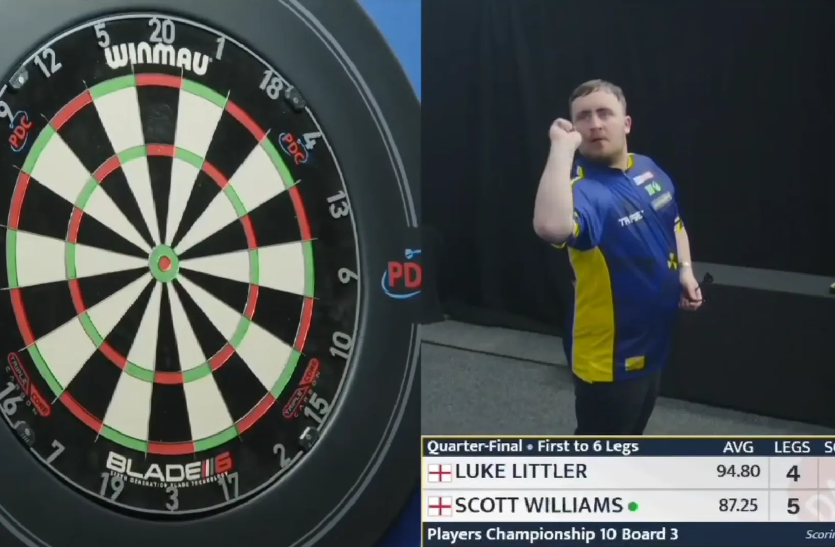 Luke Littler had dit nogal onverwacht moment in zijn duel met Scott Williams