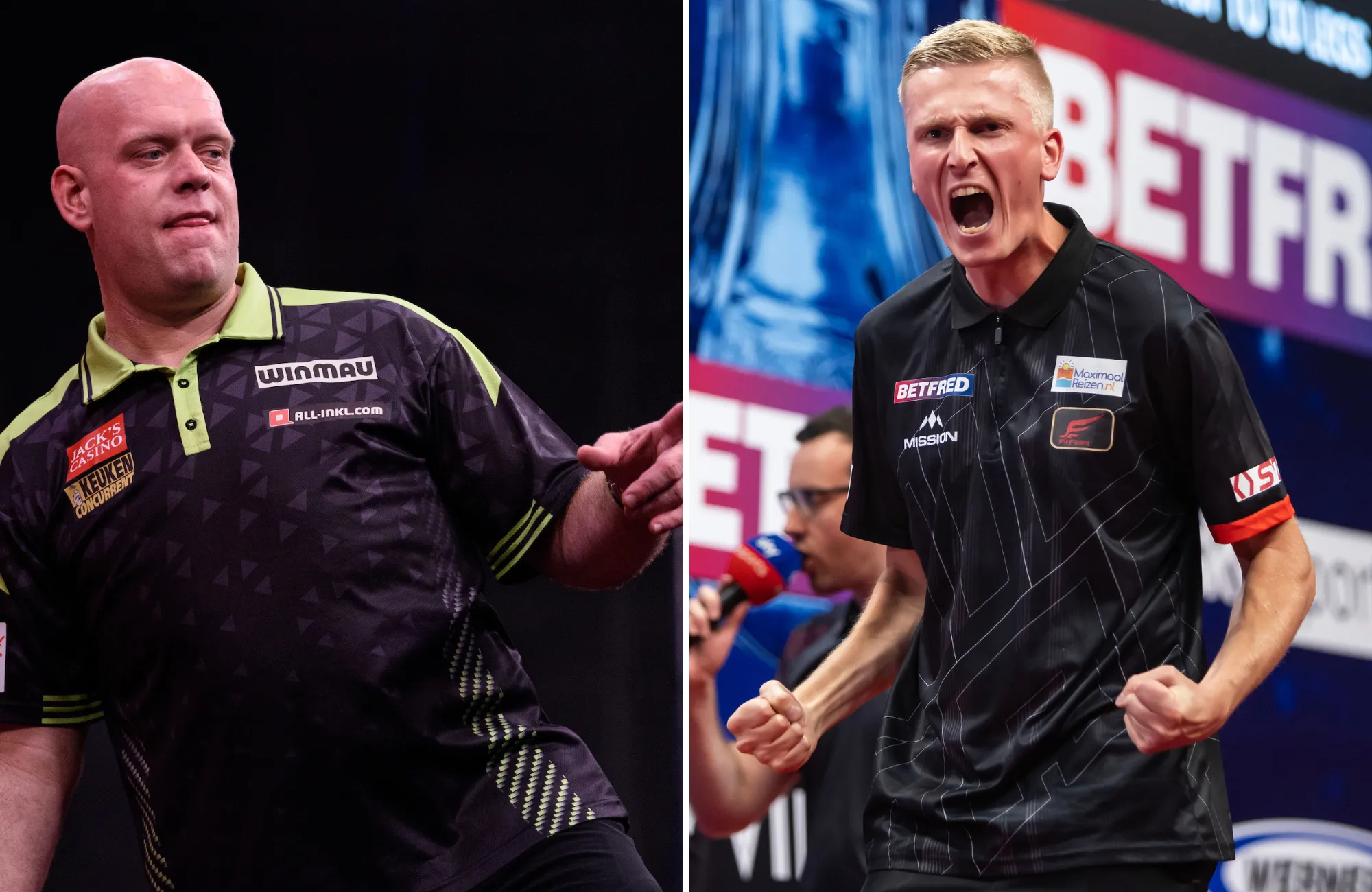 LIVE: Van Gerwen ontsnapt in thriller, Schindler schittert, Searle verrast Clayton in Dortmund