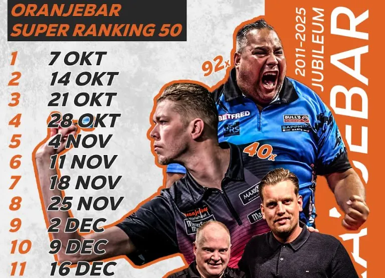 Oranjebar viert jubileumfeest voor tijdens de 50e editie van de Oranjebar Super Ranking