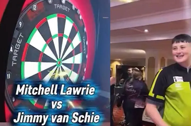 Jimmy van Schie en 15-jarig talent verbazen iedereen met dit potje darts achter de schermen