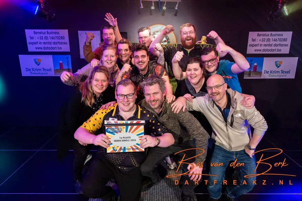 Marvin van Velzen en Kelly Streef pakken singletitels van Texel Darts Trophy 2026