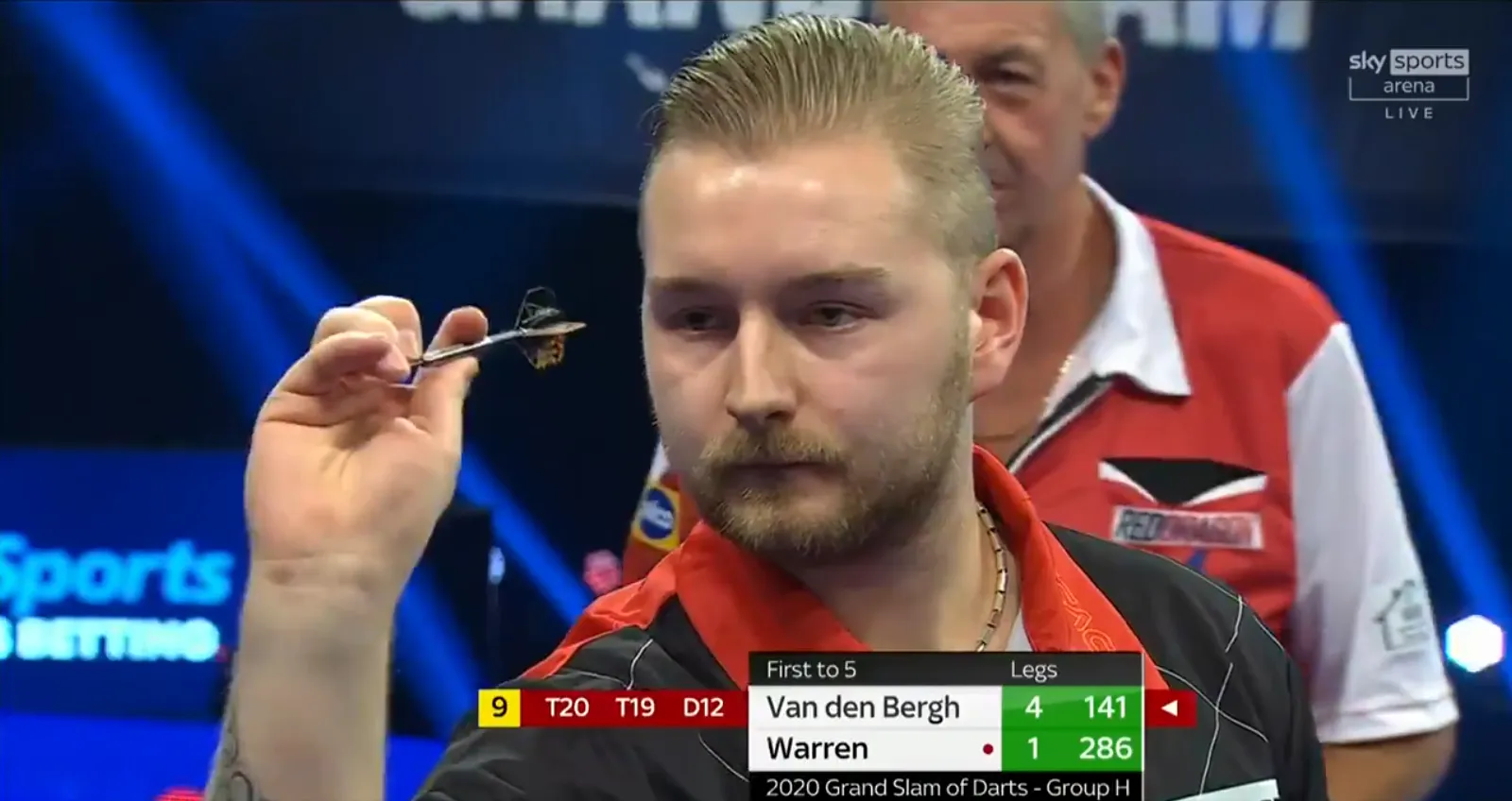 VIDEO: Van den Bergh misses double 12 for nine-dart finish for second time this week