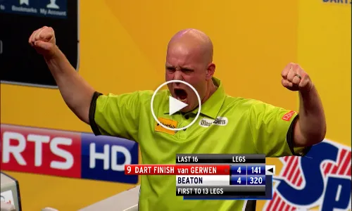 THROWBACK VIDEO: Van Gerwen's iconic nine-dart finish at 2012 World Matchplay against Beaton