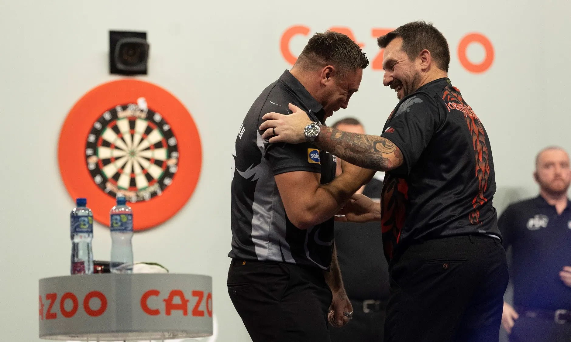 Gerwyn Price wins convincingly over Jonny Clayton in Swansea; Fallon Sherrock bags victory over Robert Thornton