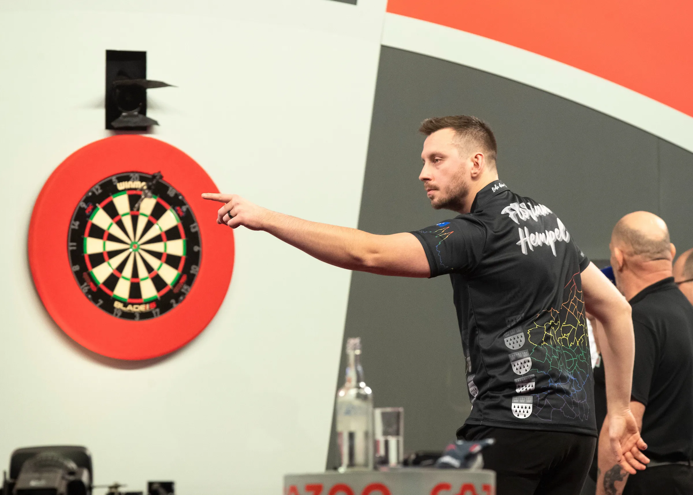 Hempel delights local fans at exhibition including playing nine-year-old but sat on a chair