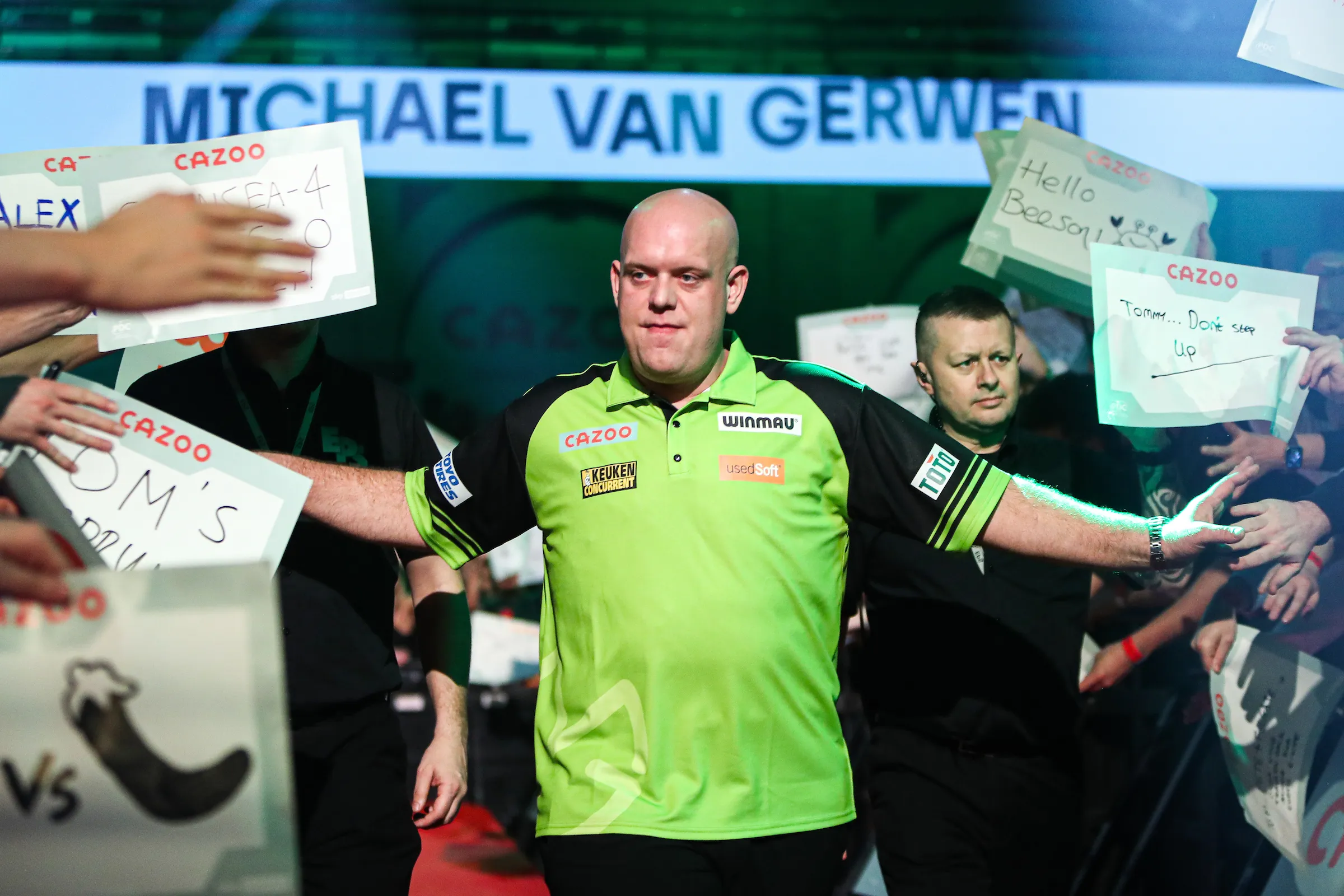 Van Gerwen keeps PDC World Darts Championship title tilt on track, eases past Van Duijvenbode with Dobey awaiting
