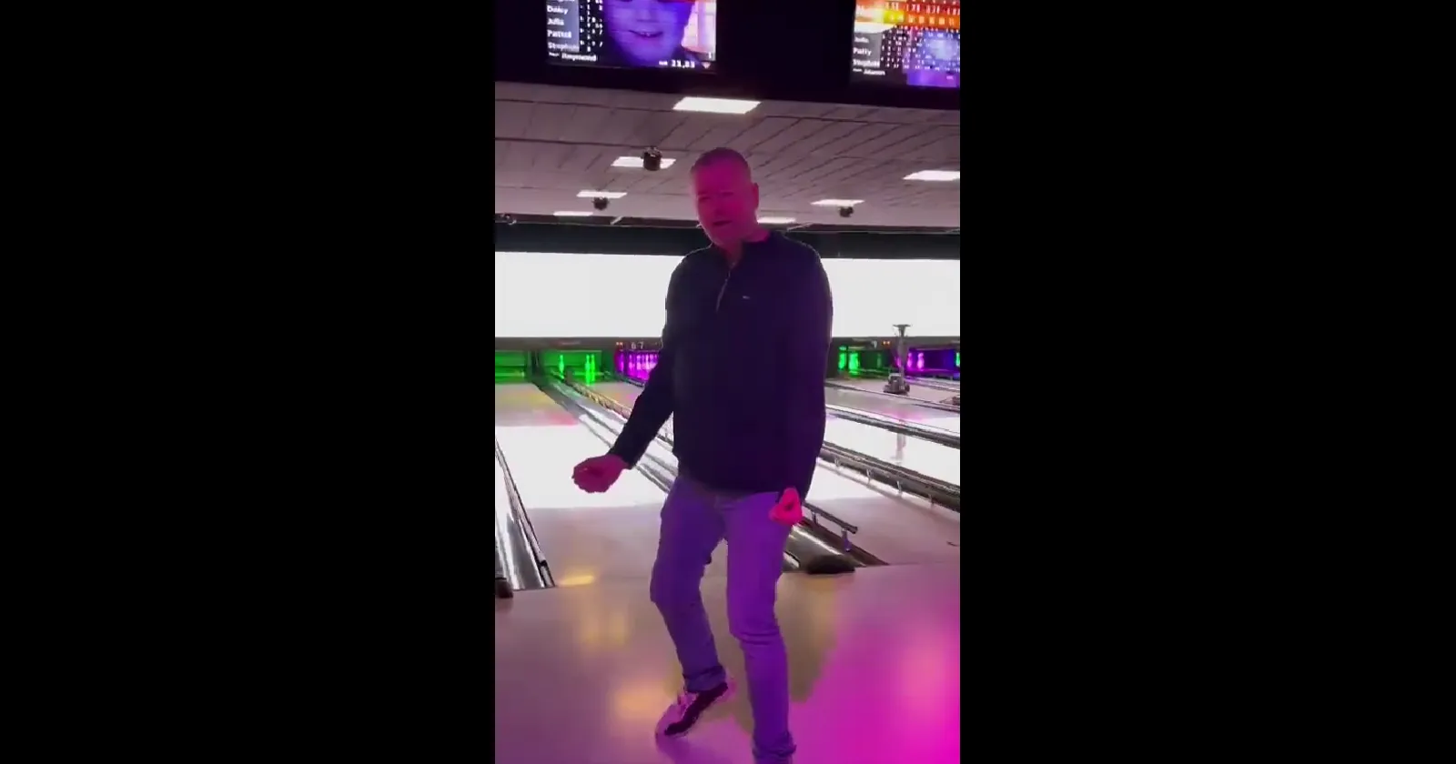VIDEO: Van Barneveld also appears to have a talent for bowling and shows a delightful strike
