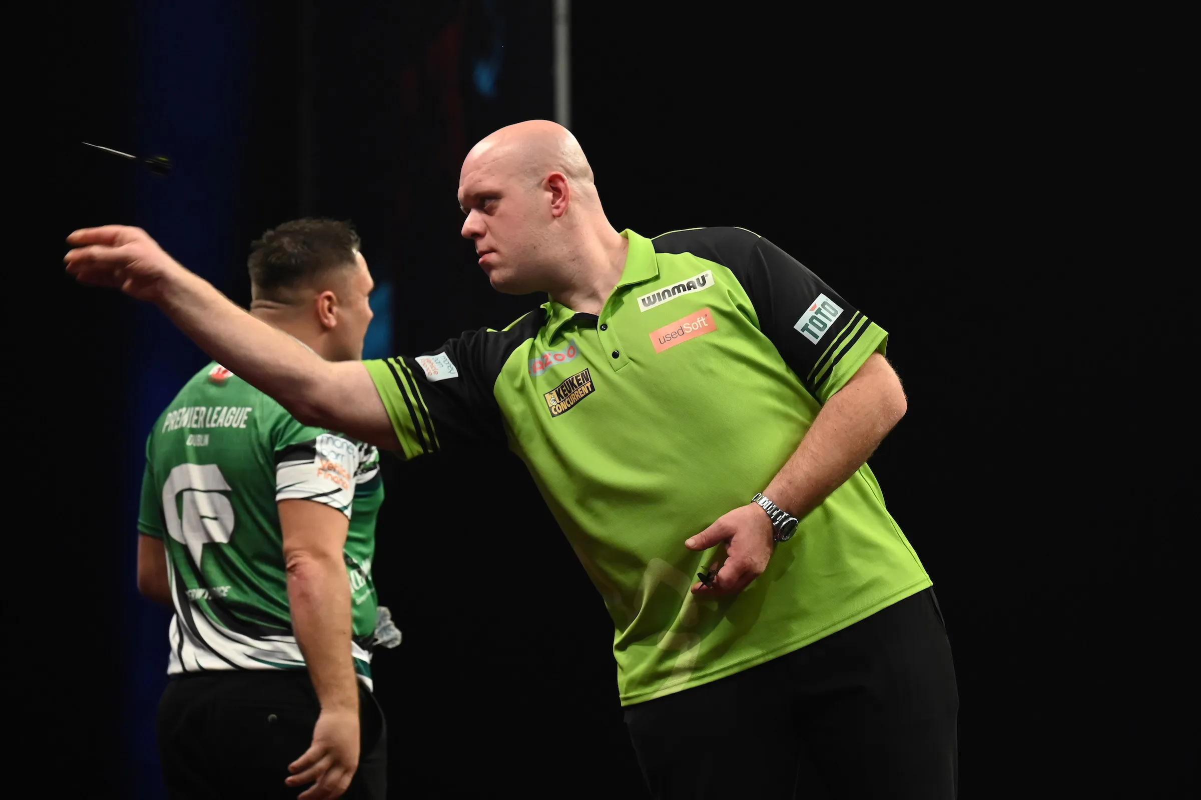 Van Gerwen beats Price in Bradford exhibition including nine-dart finish from The Iceman