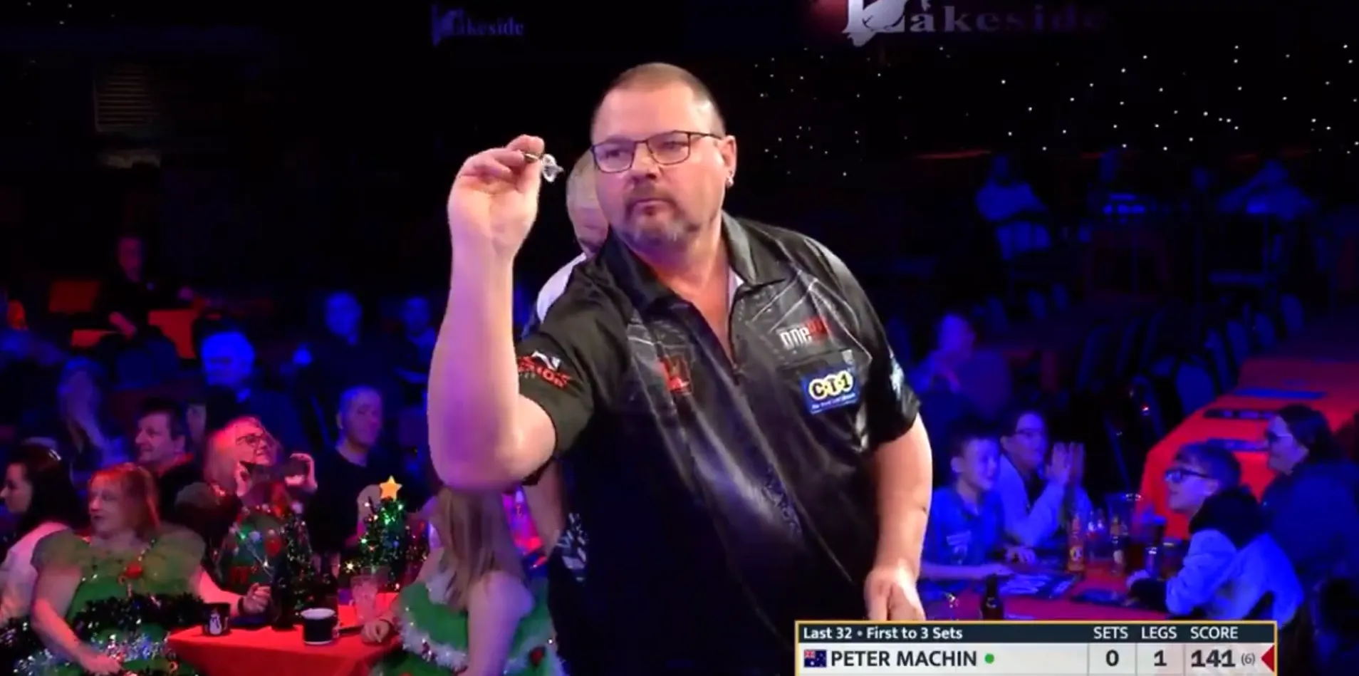 VIDEO: Peter Machin misses double for first nine-dart finish at Lakeside since 1990