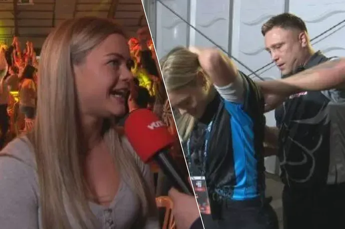 "Normally I'm never starstruck, but when I saw Gerwyn I was" - European figure skating champion pictured with Gerwyn Price