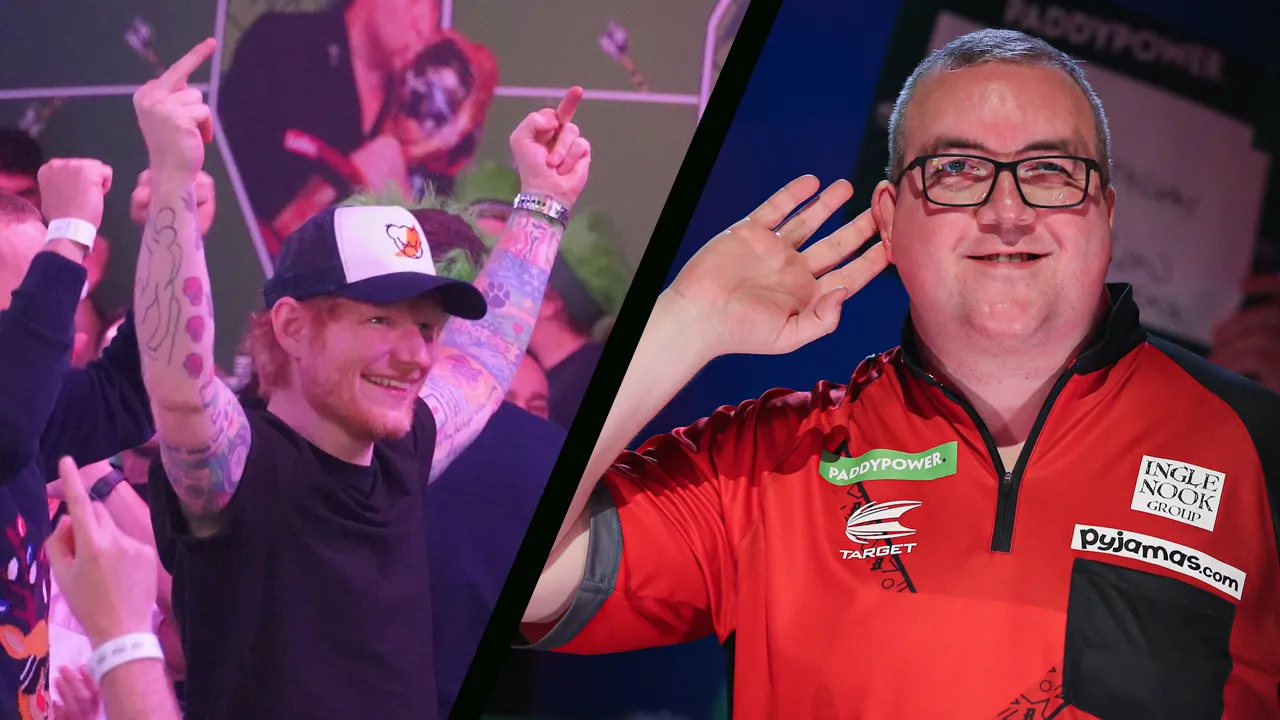 "I must have something about gingers... I’ve had Prince Harry watching me, now Ed Sheeran” - Stars come out to see Stephen Bunting at the Ally Pally