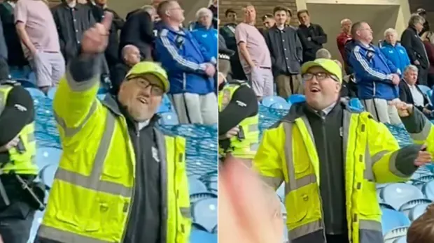 VIDEO: Is Stephen Bunting moonlighting as steward at Ibrox? Watch as Rangers fans serenade lookalike