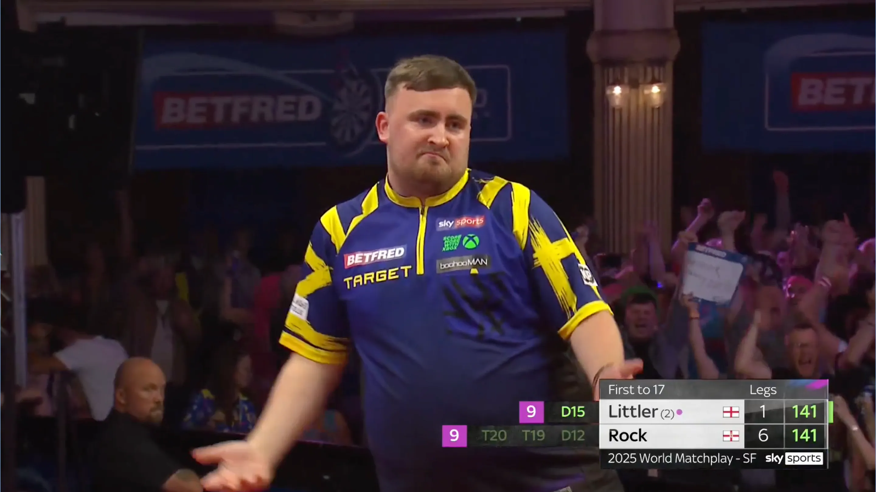 (VIDEO) "That is the second best leg you will ever see": Luke Littler produces sensational nine-dart finish at World Matchplay