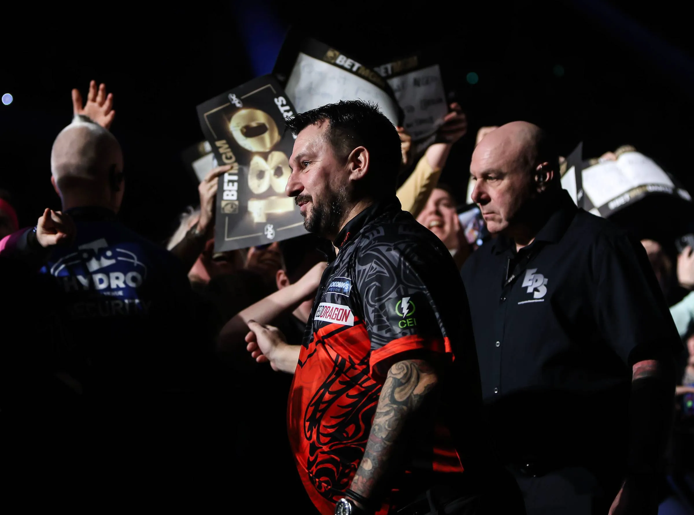 Jonny Clayton on night 3 of the 2026 Premier League Darts in Glasgow