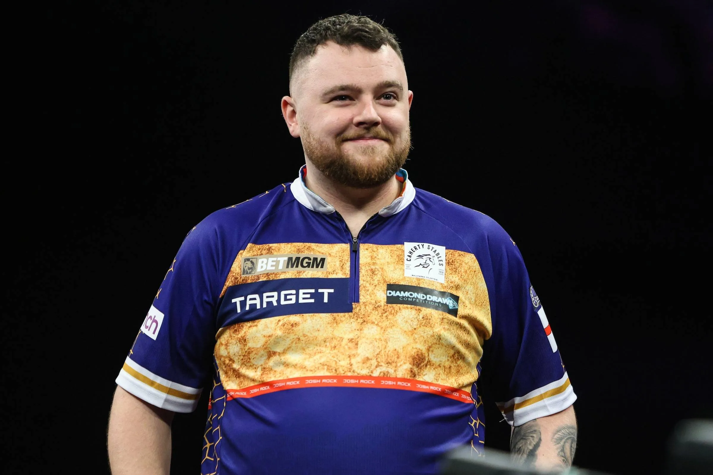 Josh Rock on night 3 of the 2026 Premier League Darts in Glasgow