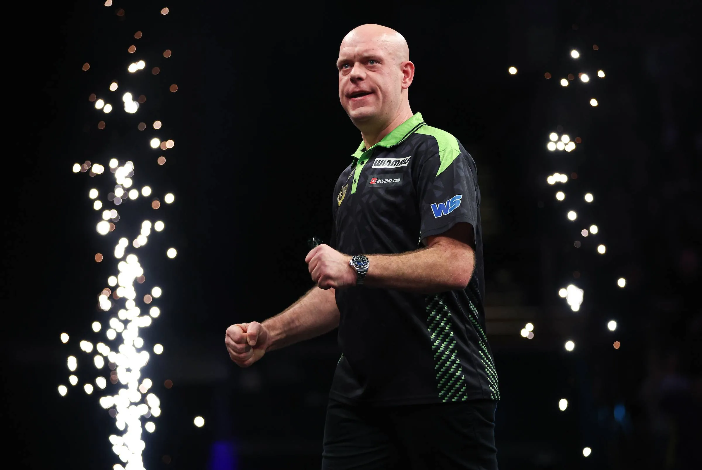 Michael van Gerwen on night one of the 2026 Premier League Darts in Newcastle