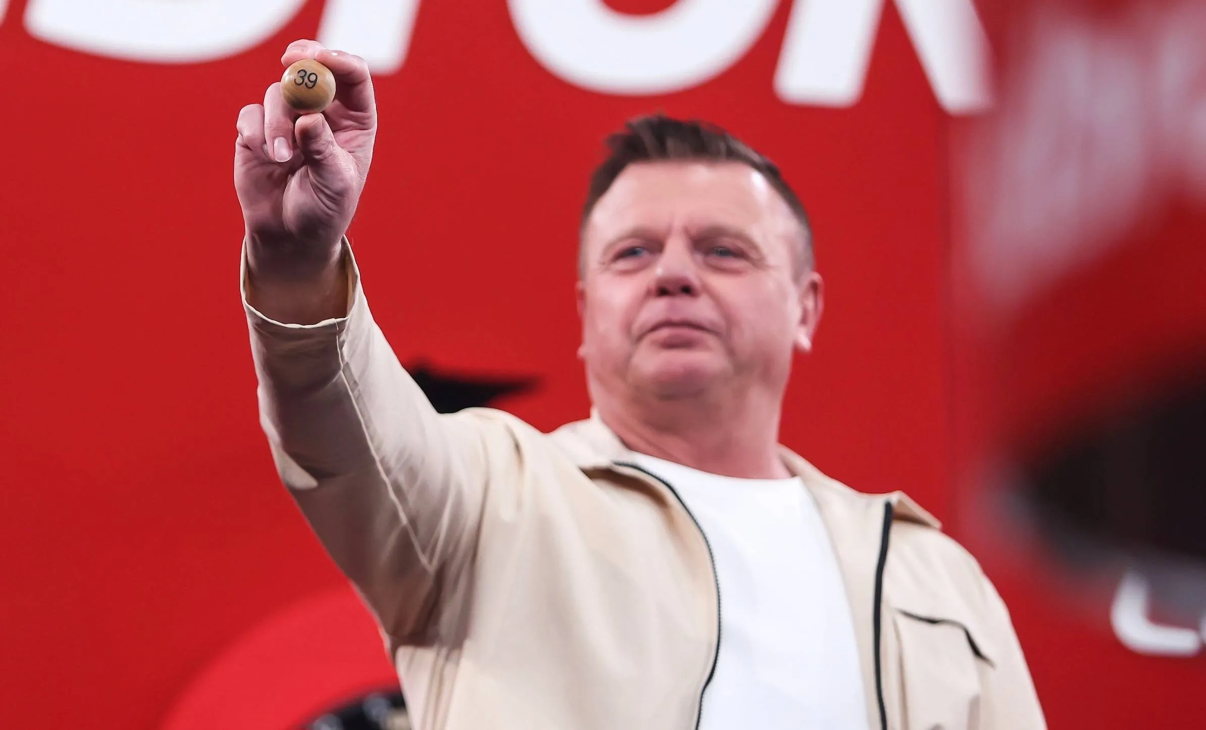 Chris Mason conducts the draw at the 2026 UK Open