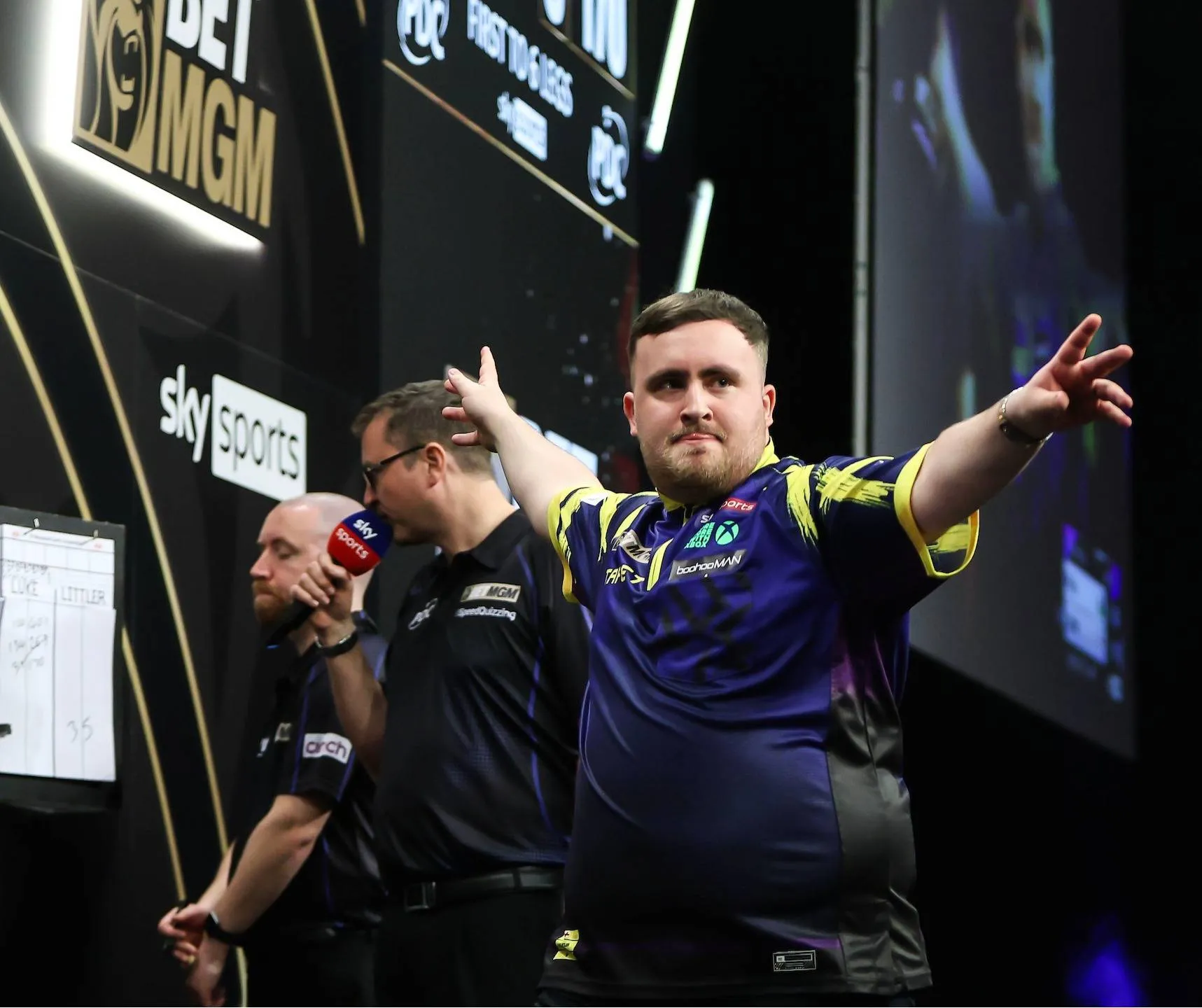 Luke Littler on night 5 of the 2026 Premier League Darts in Cardiff